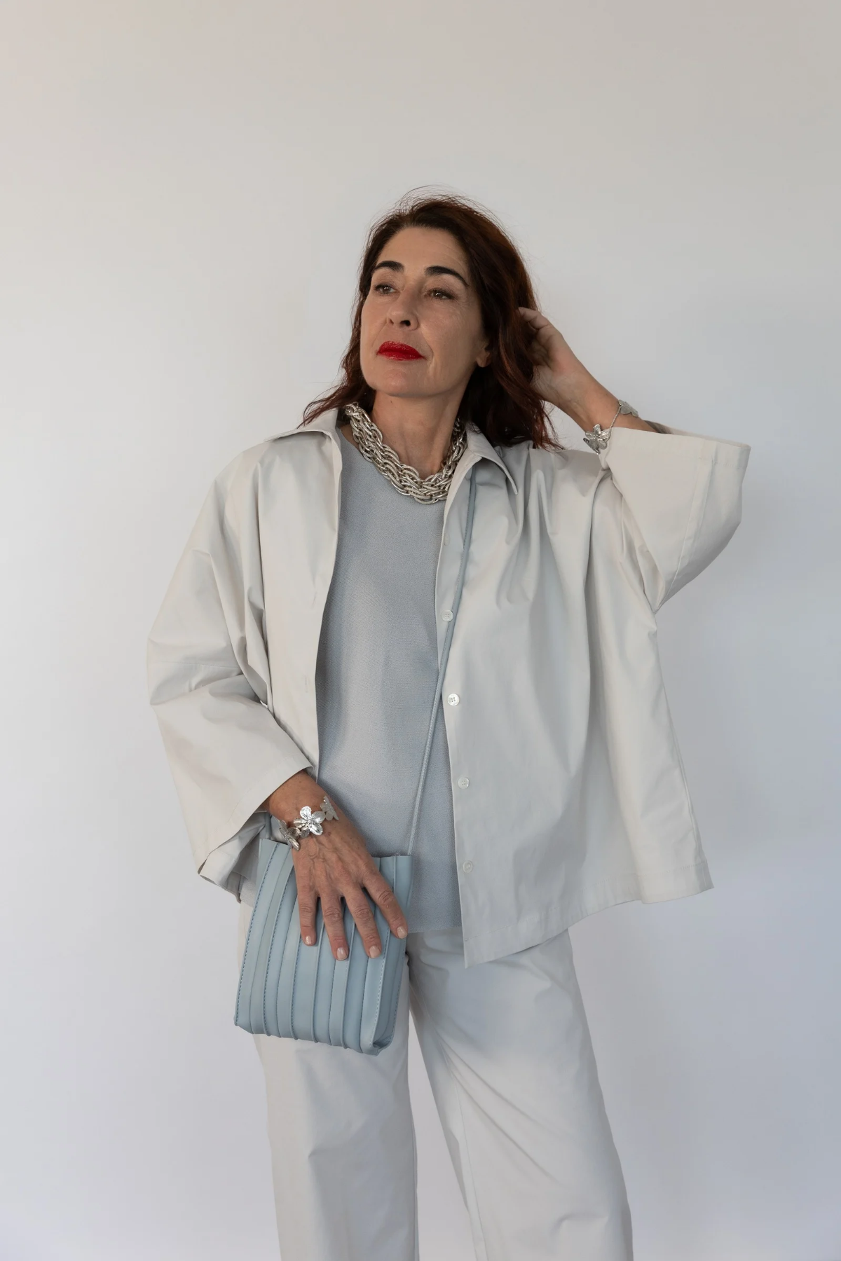 Giacca Camicia in Popeline Stretch Flora Liviana Conti F6SK22
