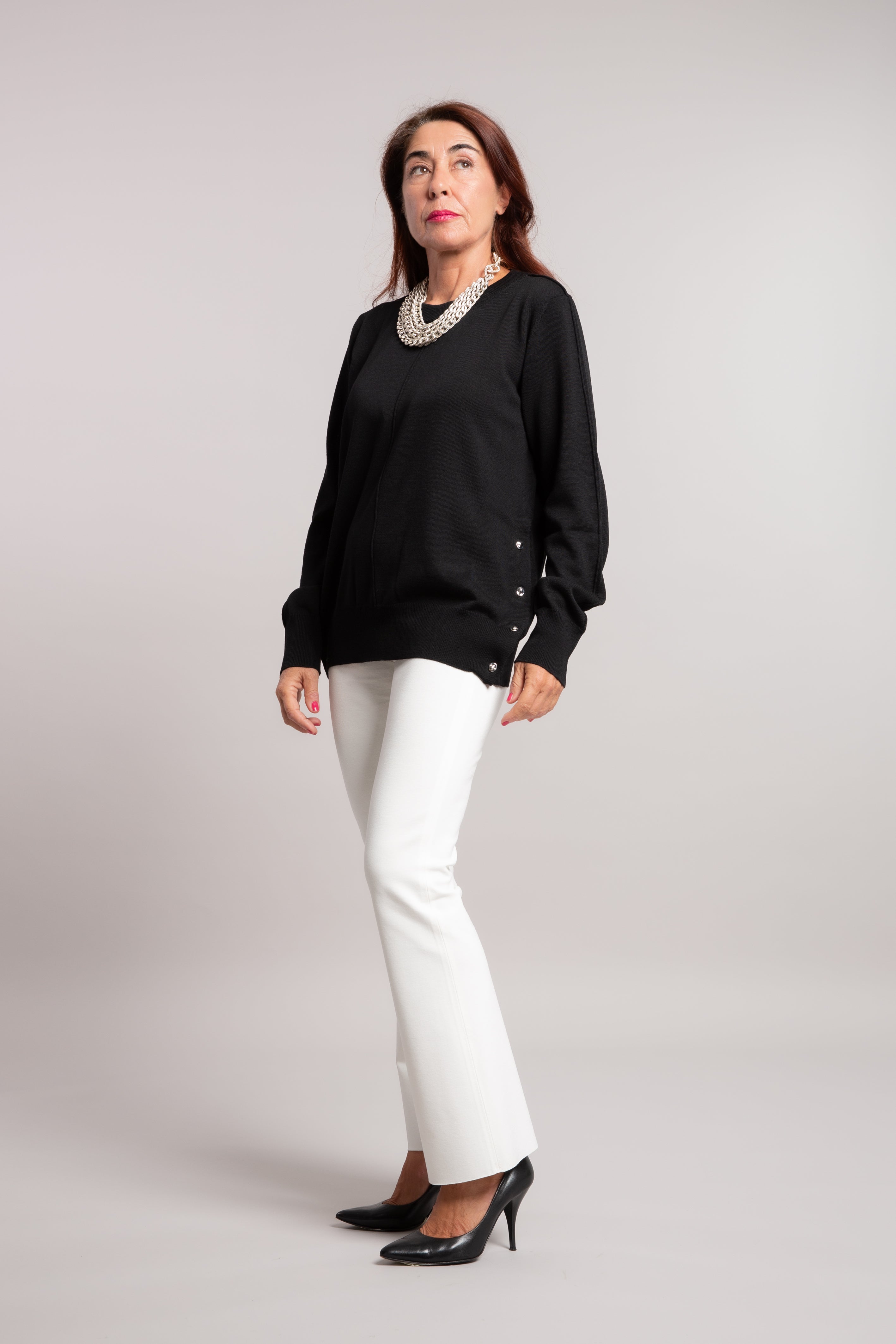 MAGLIA MERINOS CON BOTTONI LIVIANA CONTI