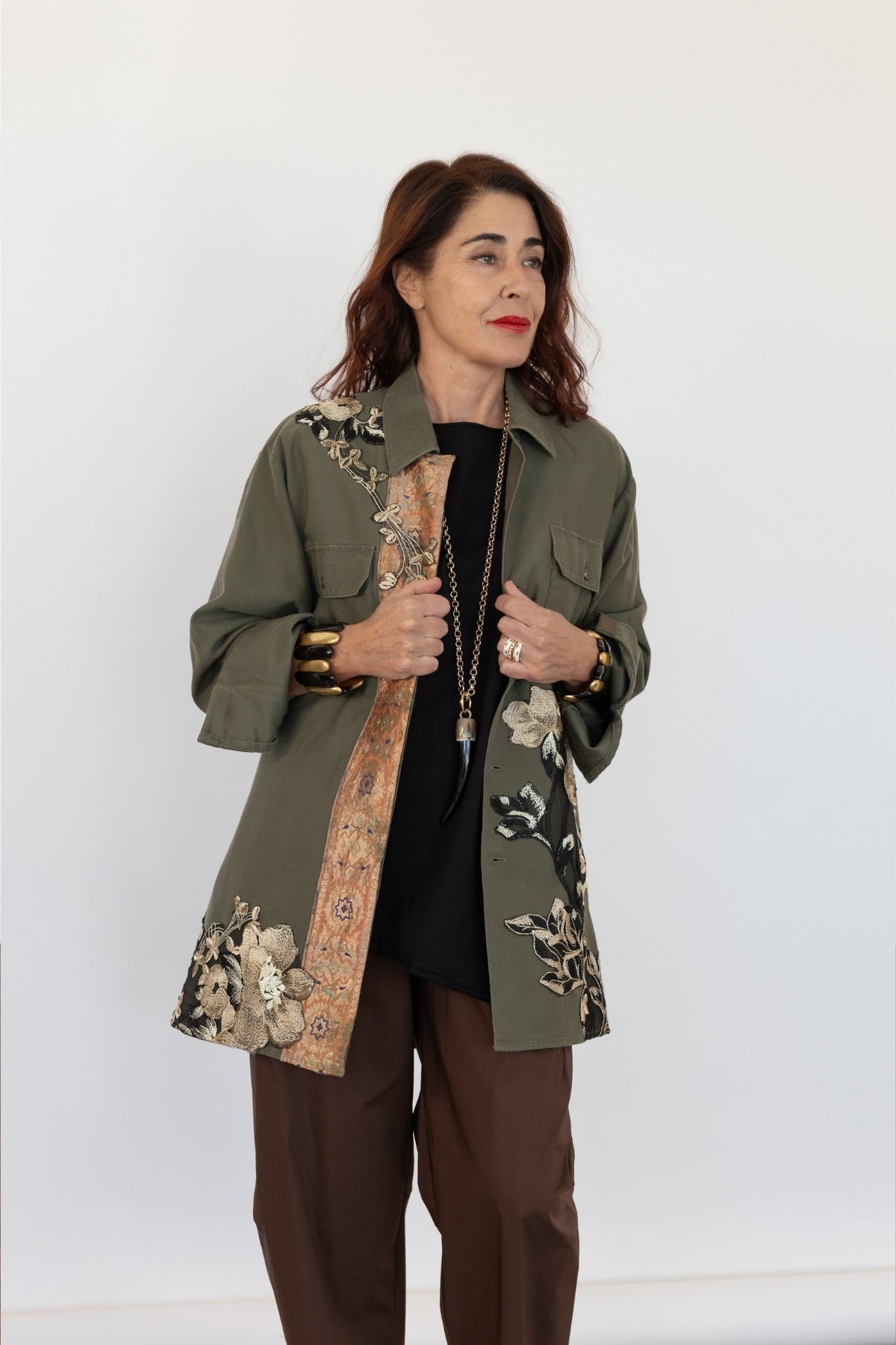 GNGB Giacca Militare Vintage Ricamata Edizione Limitata Made in Italy