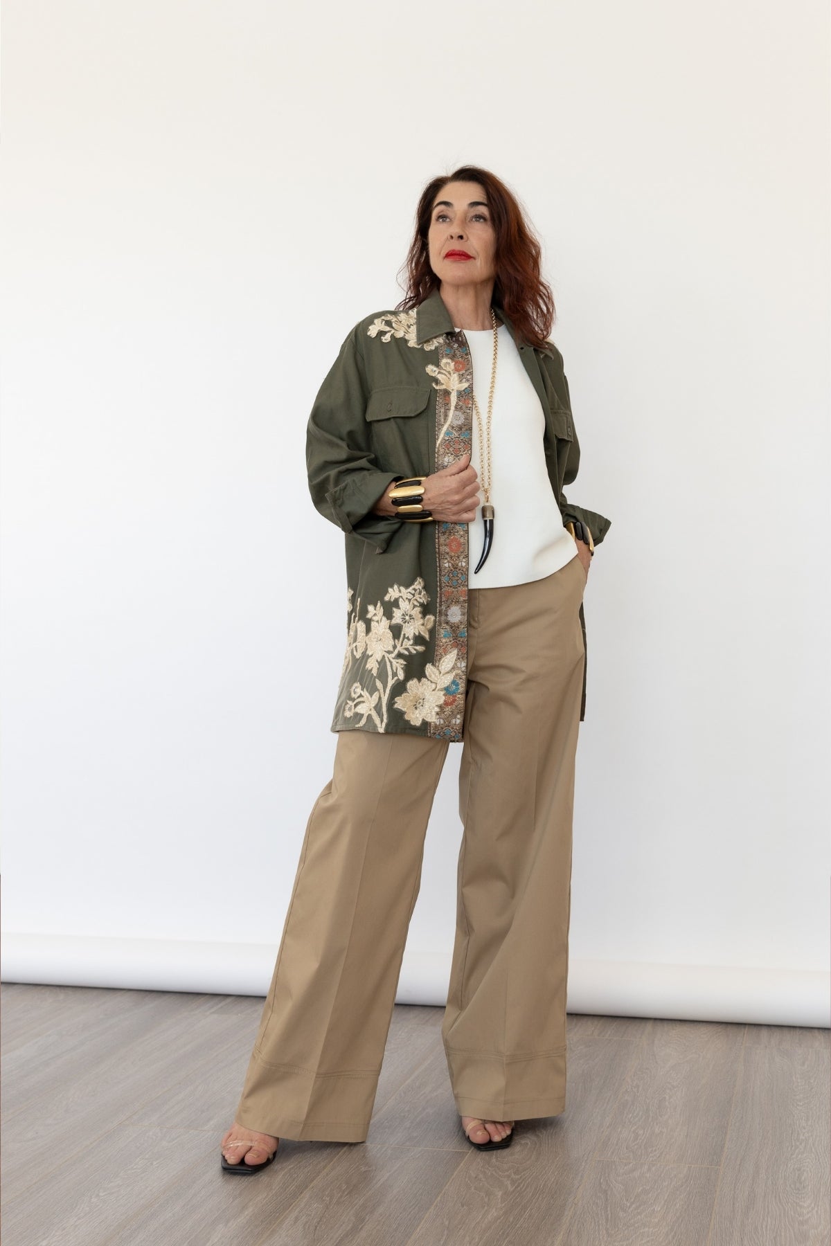 GNGB Giacca Militare Vintage Ricamata a Mano | Edizione Limitata Made in Italy