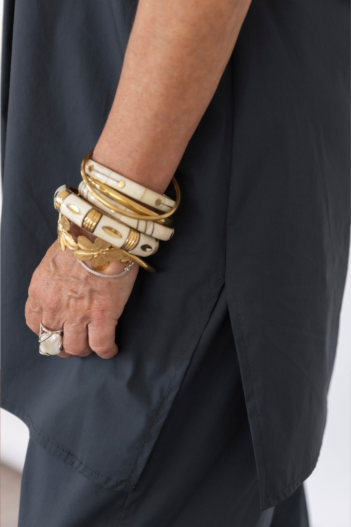 Jurere Camicia Lunga Coreana Cotone Stretch