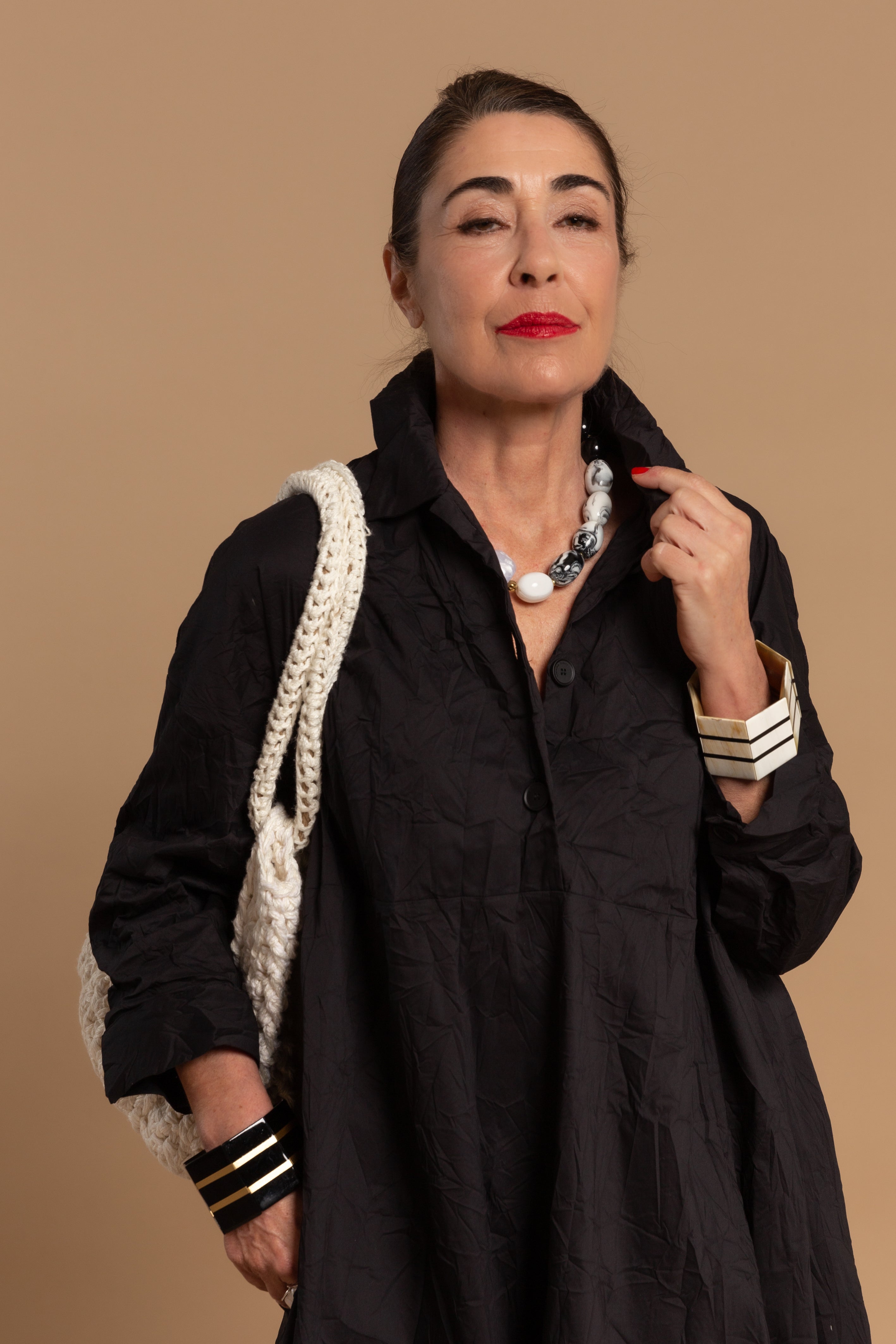 Abito Lungo Effetto Crinkle — Liviana Conti