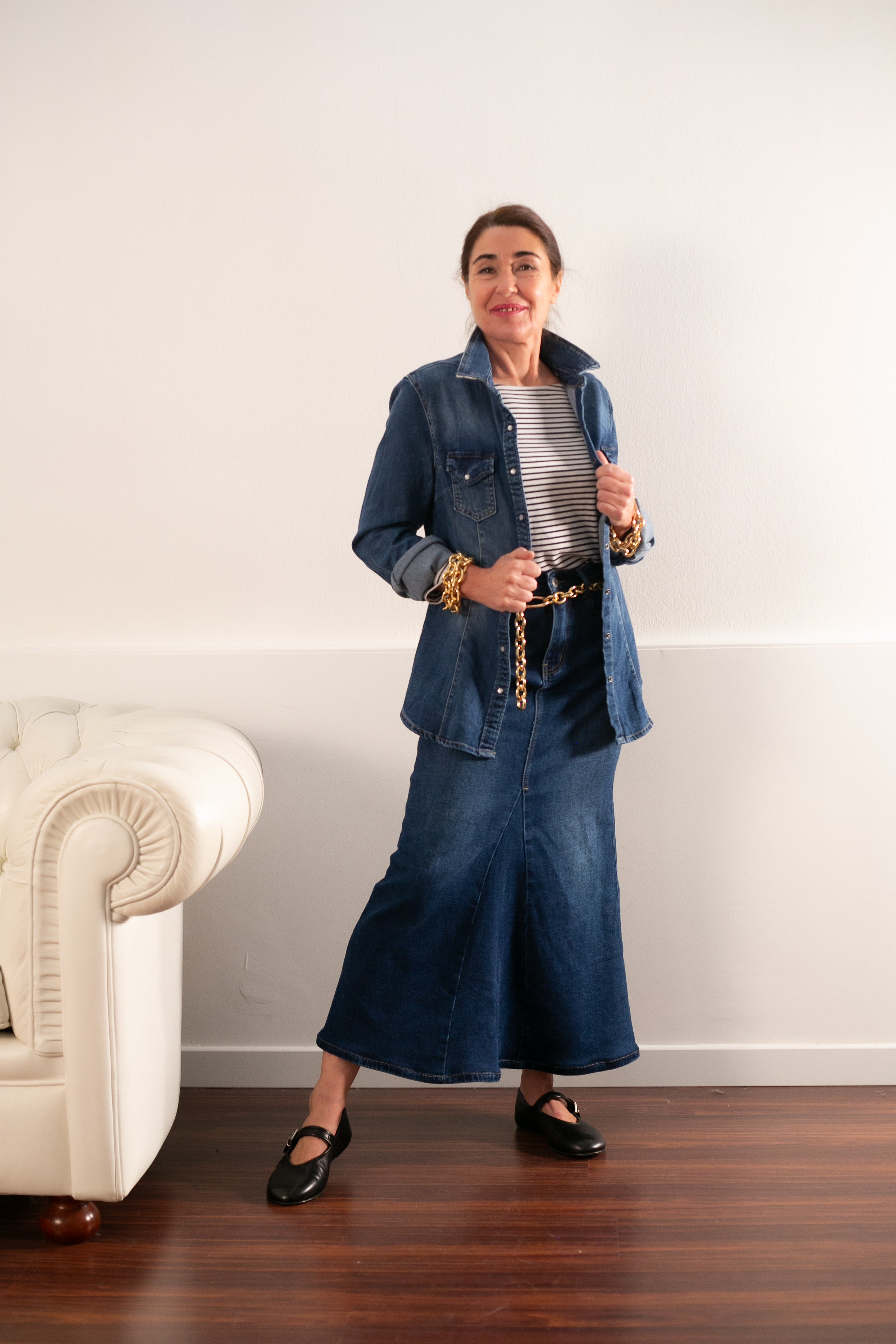 LONG DENIM SKIRT GNGB