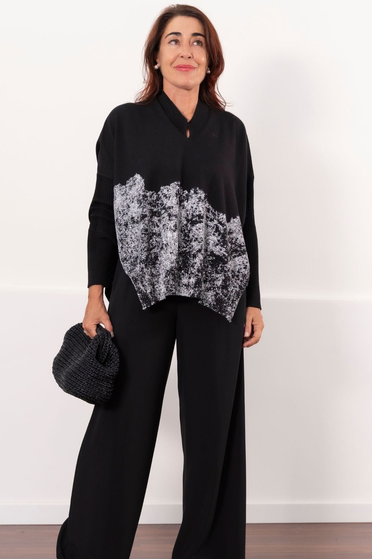 MAGLIA SFUMATA OVER CON  MOTIVO LAMINATO PIER ANTONIO GASPARI