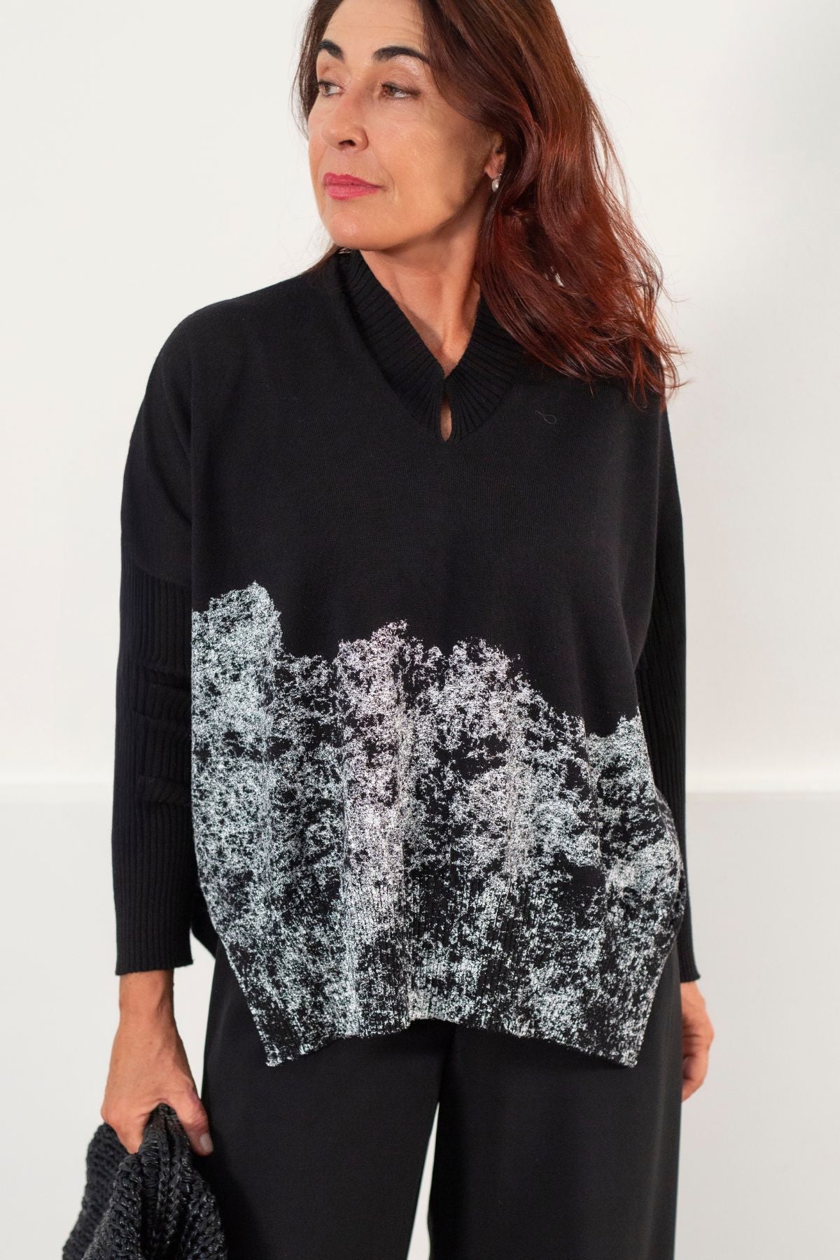 MAGLIA SFUMATA OVER CON  MOTIVO LAMINATO PIER ANTONIO GASPARI