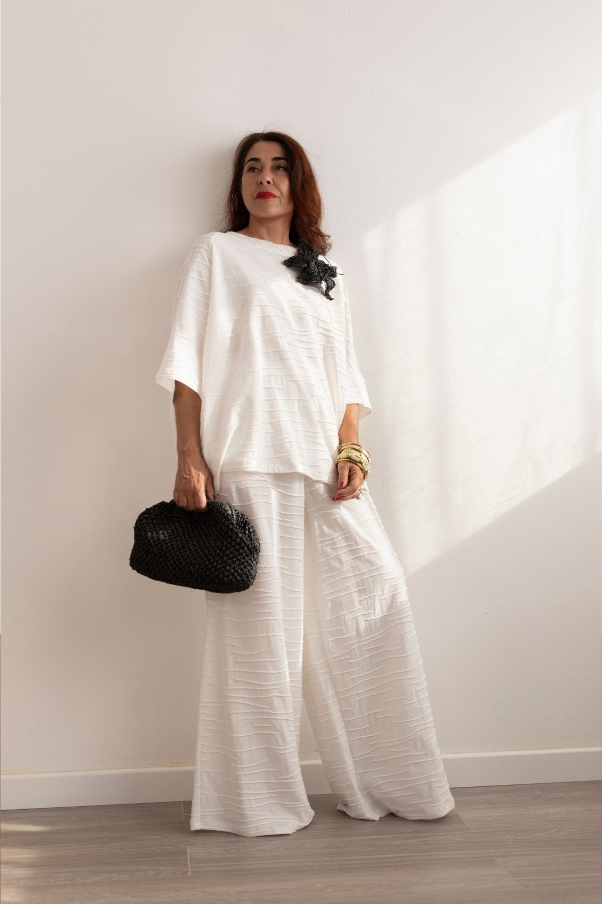 Jurere Pantalone Largo Cotone Operato