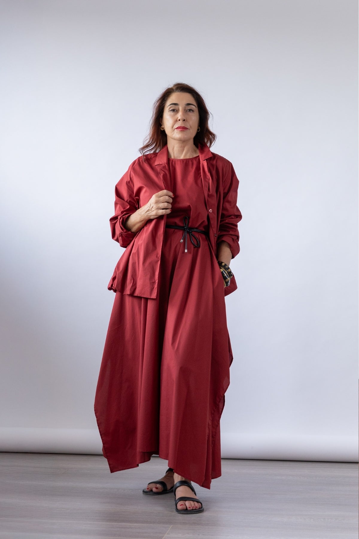 Lightweight Stretch Poplin Shirt Jacket Liviana Conti