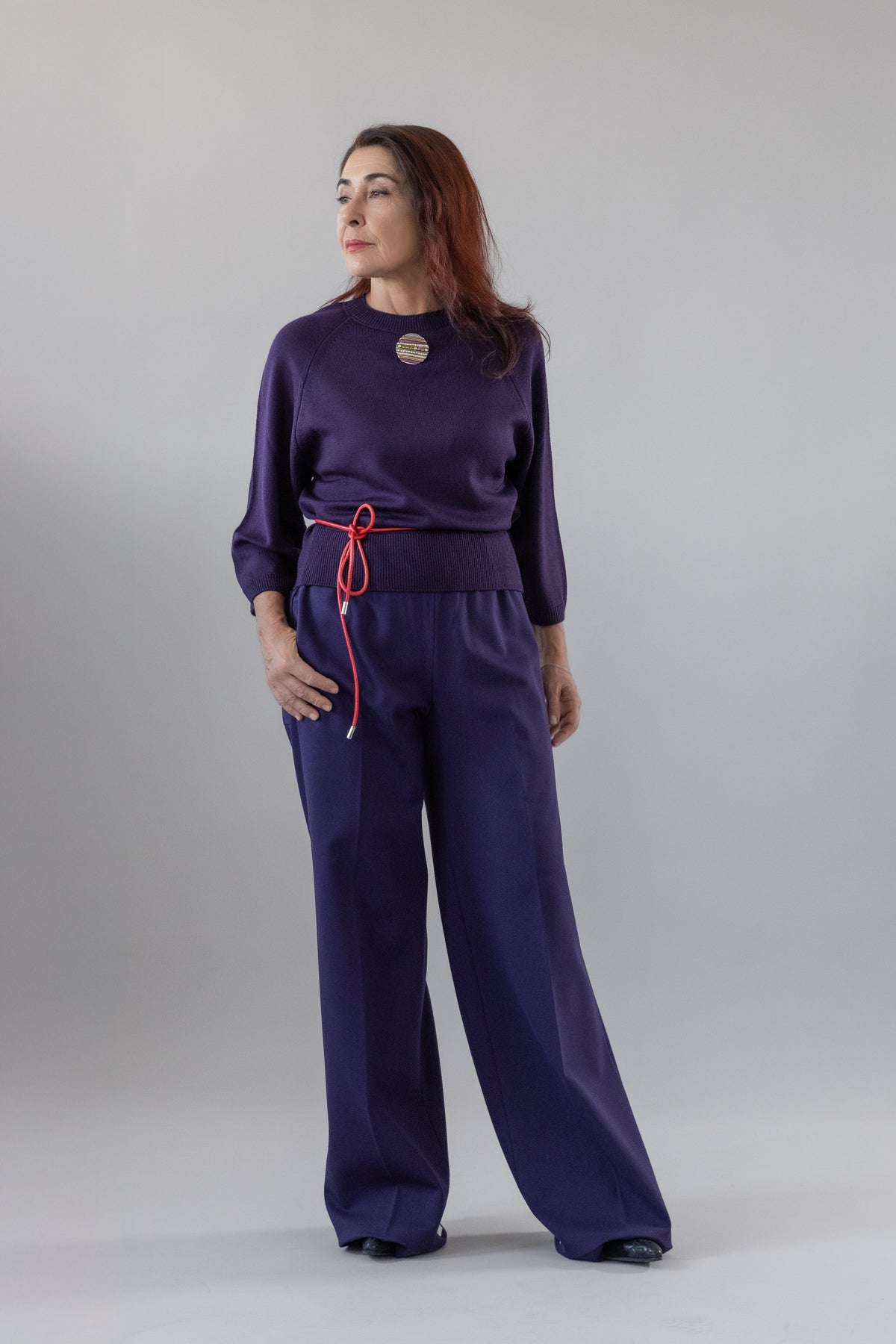 Pantaloni Larghi Punto Milano Stretch — Liviana Conti