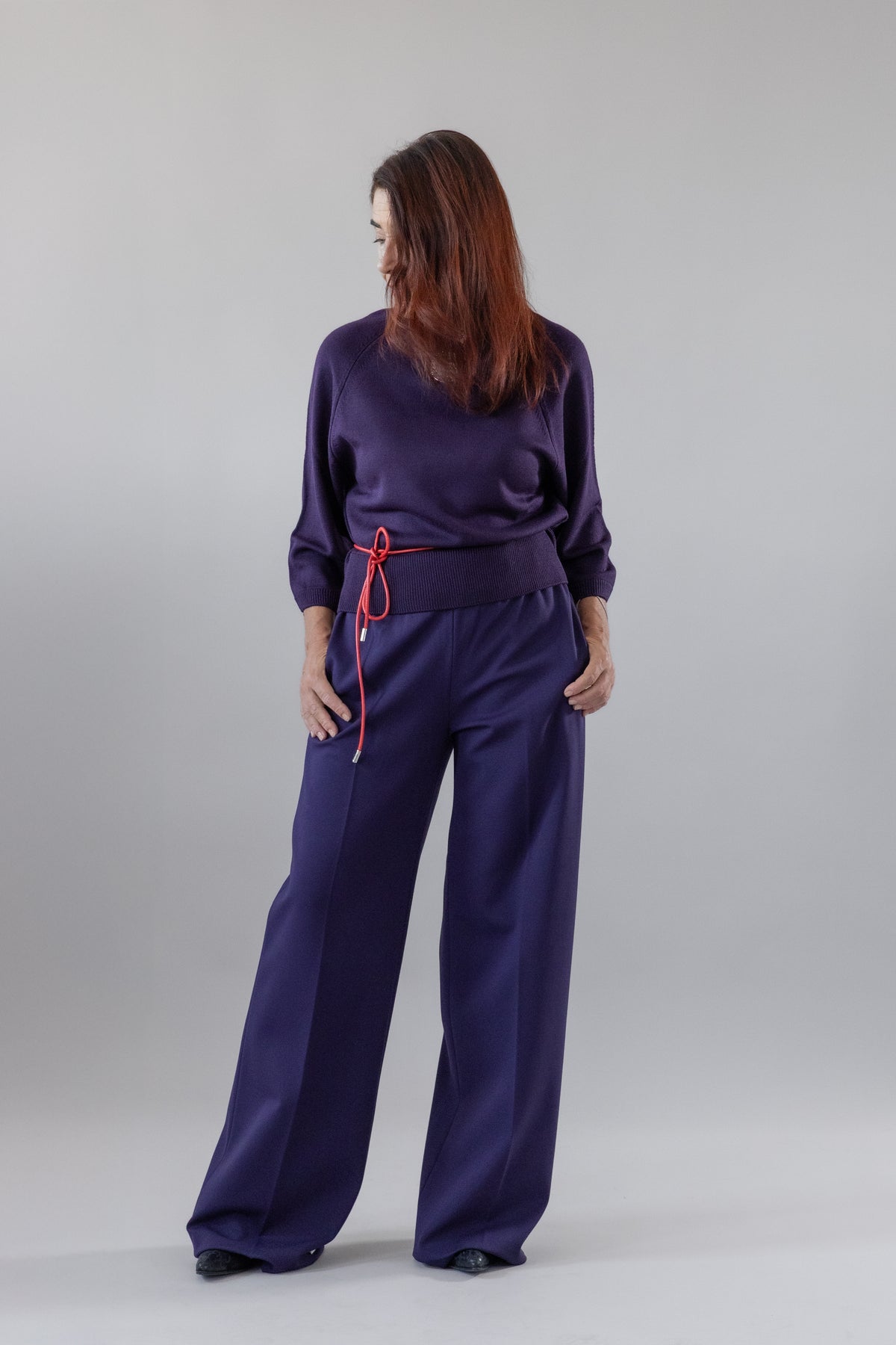 Pantaloni Larghi Punto Milano Stretch — Liviana Conti