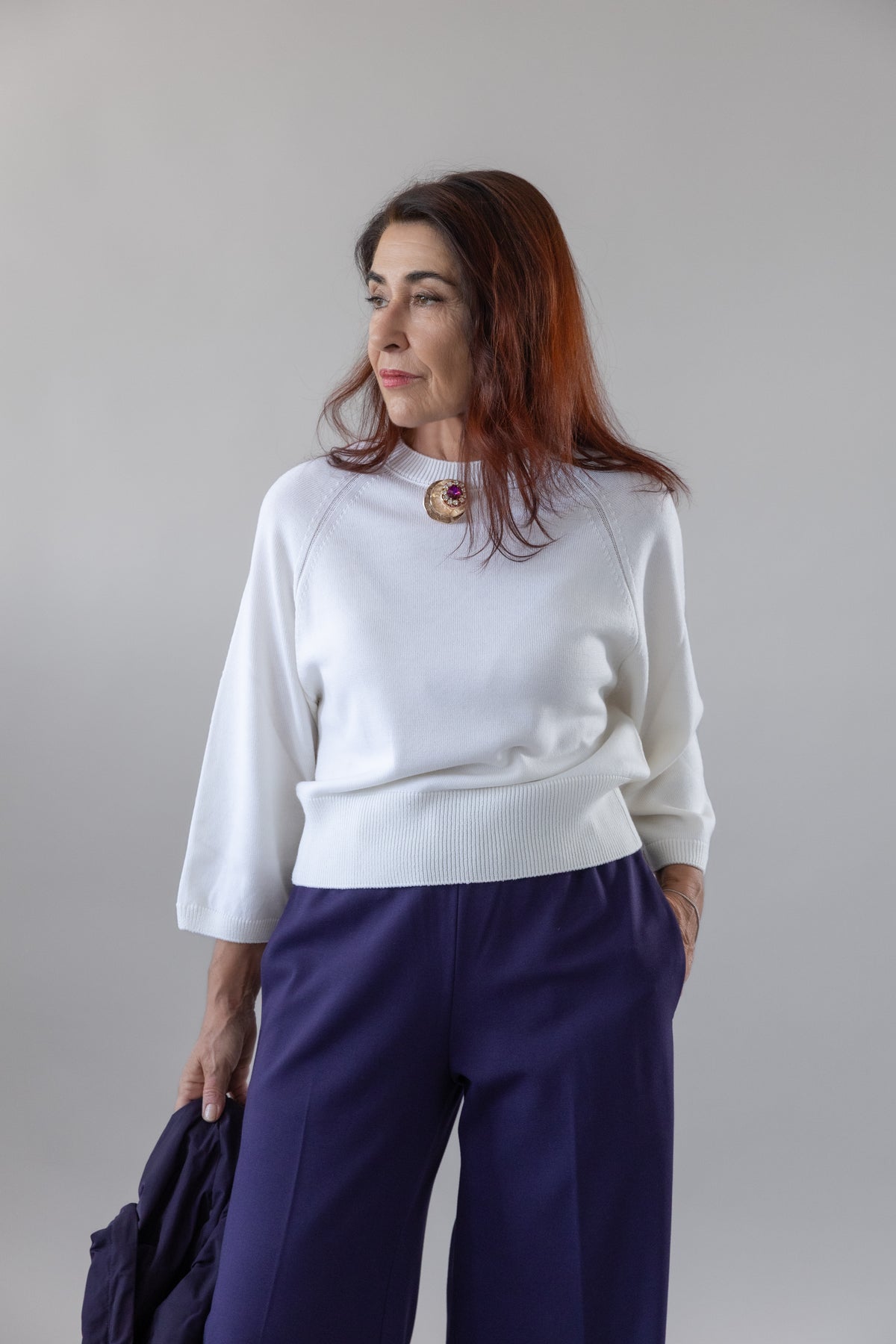 Maglia Corta Girocollo Manica Tre Quarti — Liviana Conti