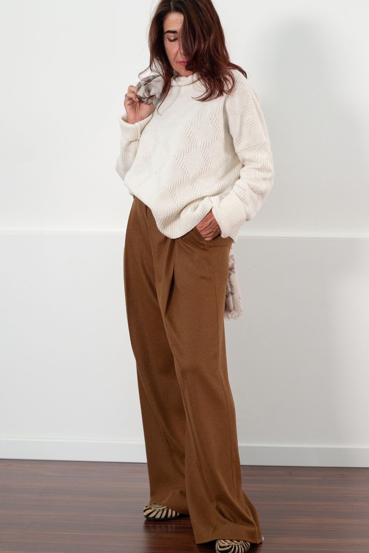 PANTALONE PALAZZO PANNO CACHEMIRE  ARTHUR F5WN37  LIVIANA CONTI