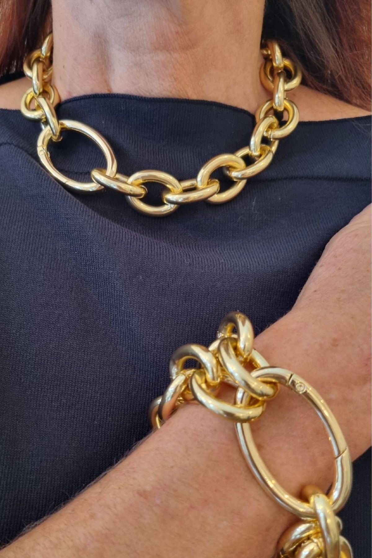 Collier Bracciale Oro Chiusura Ovale — GNGB